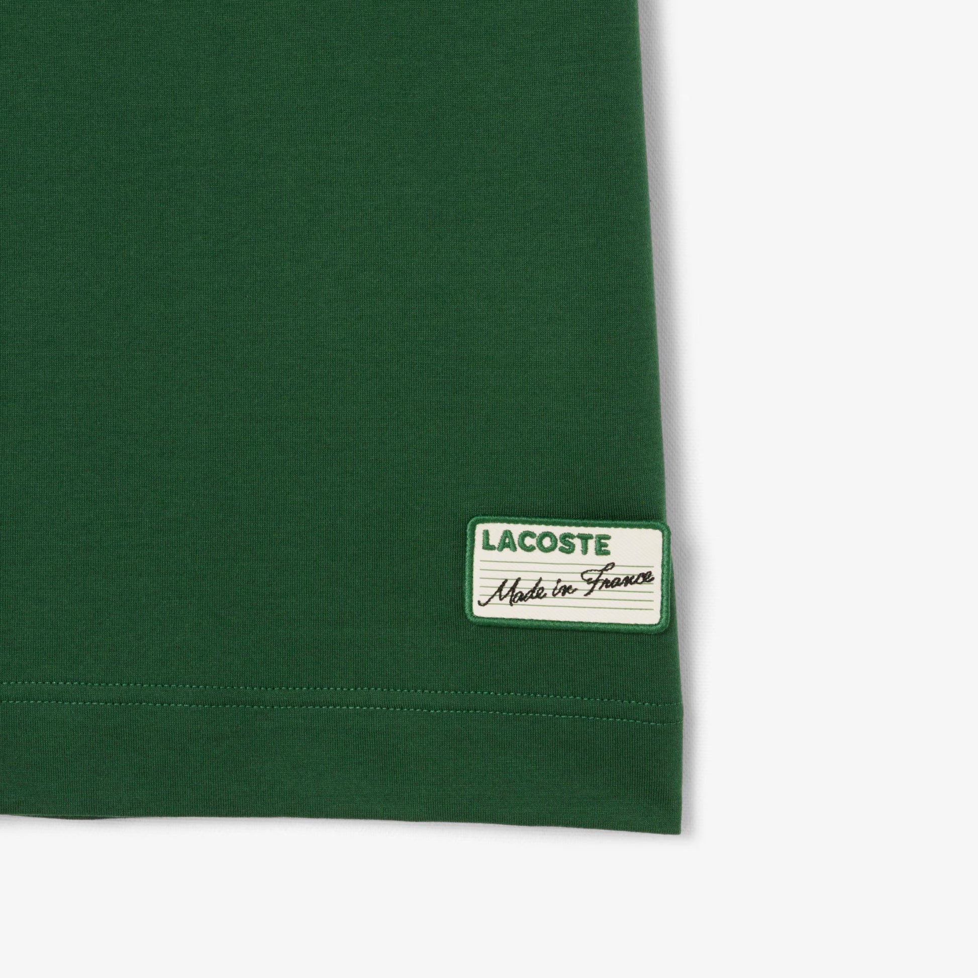 Lacoste Made in France Stripe Neck Tee - Green Denim Exchange