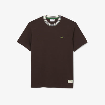 Lacoste Made in France Stripe Neck Tee - Black Denim Exchange