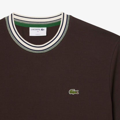 Lacoste Made in France Stripe Neck Tee - Black Denim Exchange