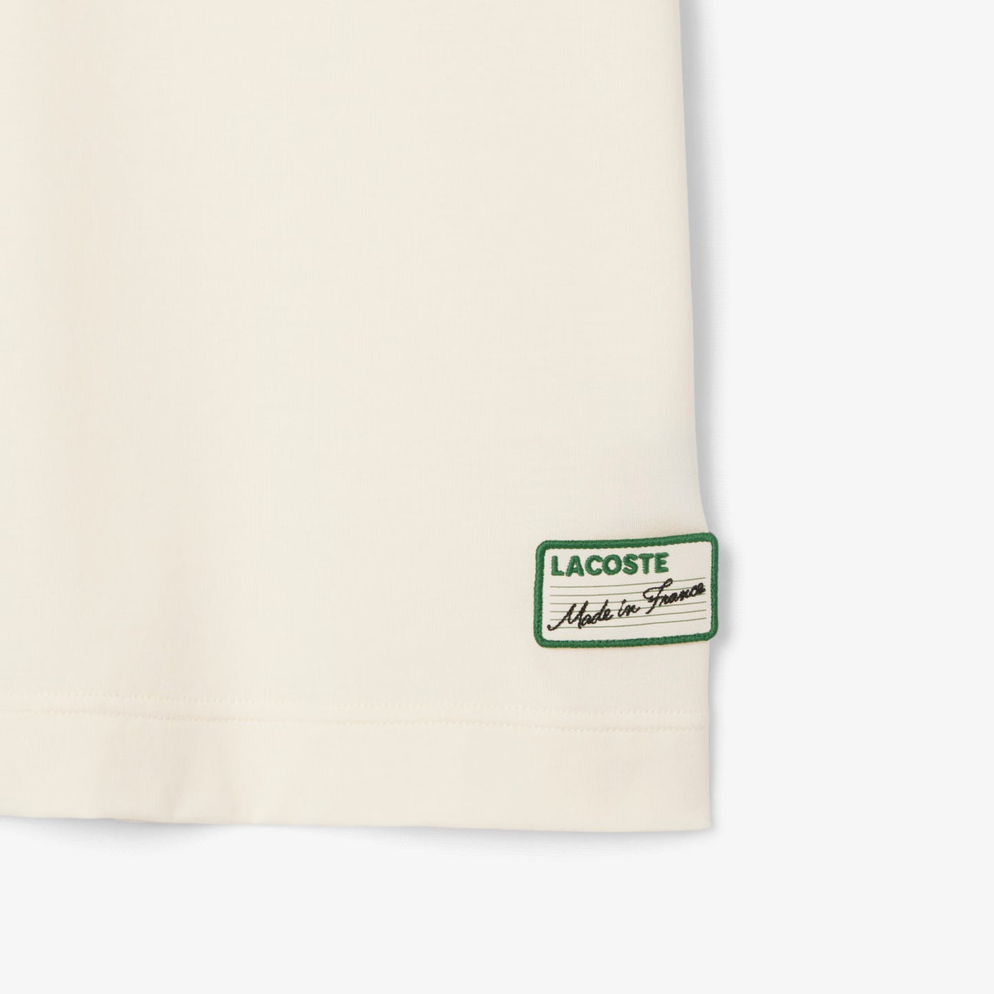 Lacoste Made in France Stripe Neck Tee - Cream Denim Exchange