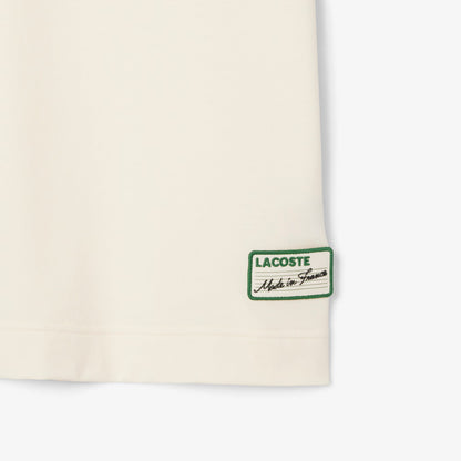 Lacoste Made in France Stripe Neck Tee - Cream Denim Exchange