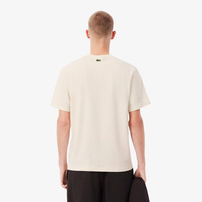Lacoste Print Cotton Tee - Cream Denim Exchange
