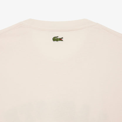 Lacoste Print Cotton Tee - Cream Denim Exchange