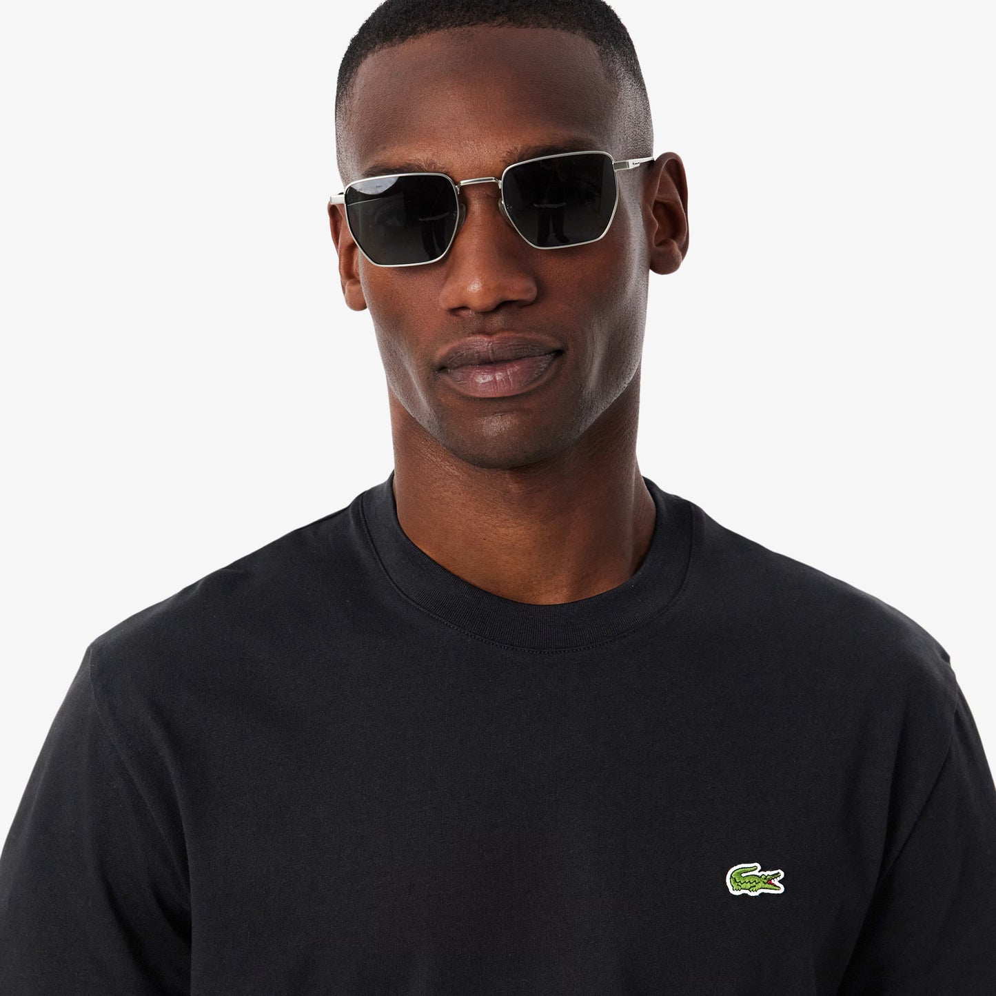 Lacoste Mens Cotton Tee - Black Denim Exchange