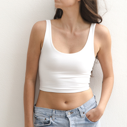 The Devon - Double Layer Scoop - White Boob-eez
