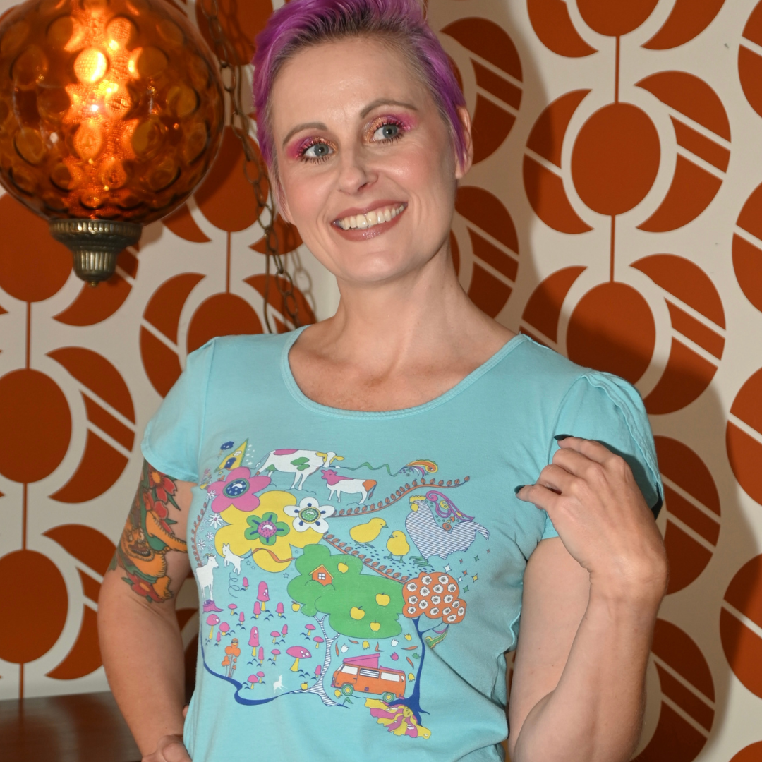 Whimsical Landscape & Animal Tee in Blue Skies Blue Platypus Clothing