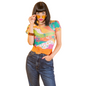 Luscious Landscape Tulip Sleeve Tee in Brilliant Emerald Blue Platypus Clothing