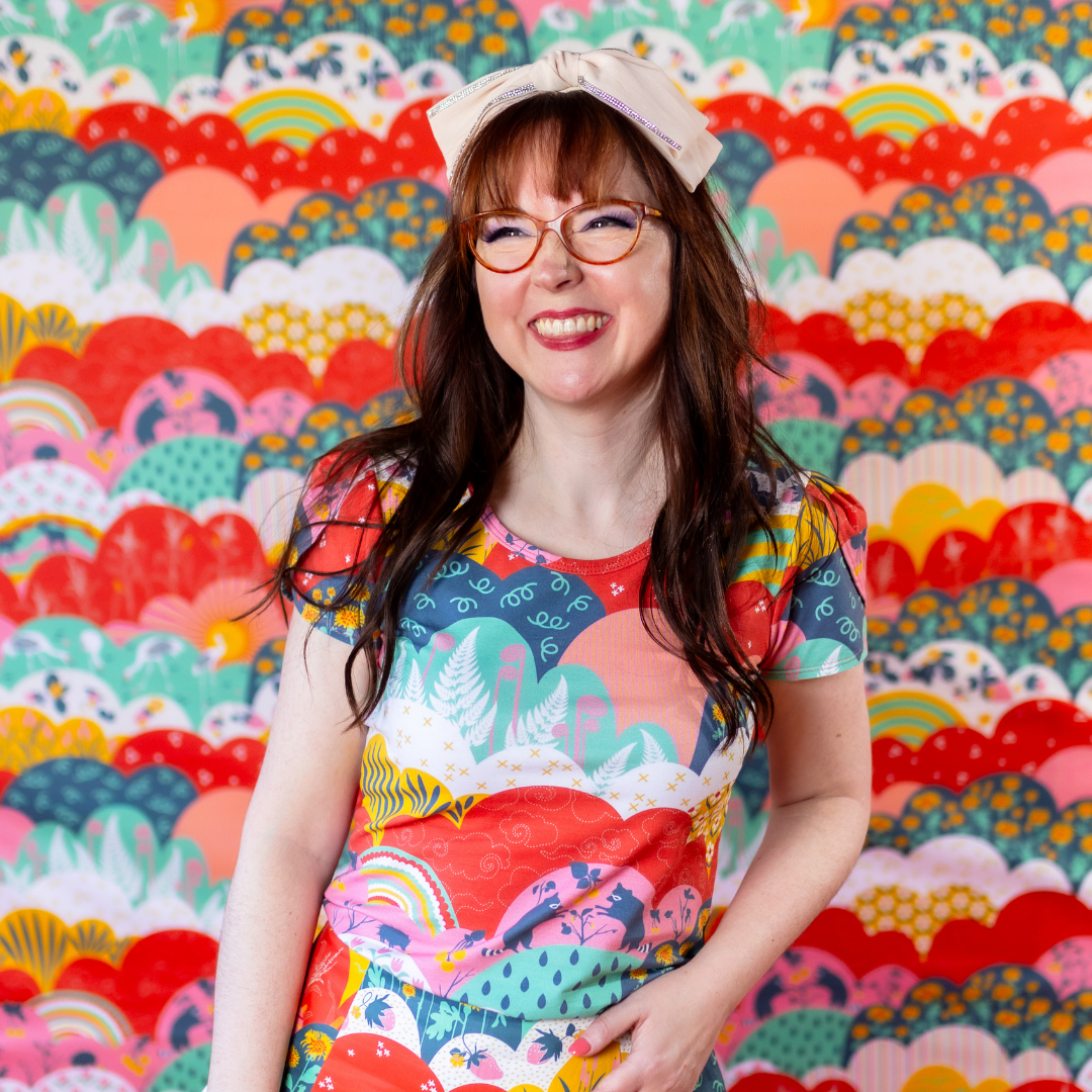 Tulip Sleeve in Mint & Strawberry Meadow Print Blue Platypus Clothing