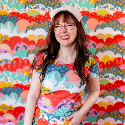 Tulip Sleeve in Mint & Strawberry Meadow Print Blue Platypus Clothing