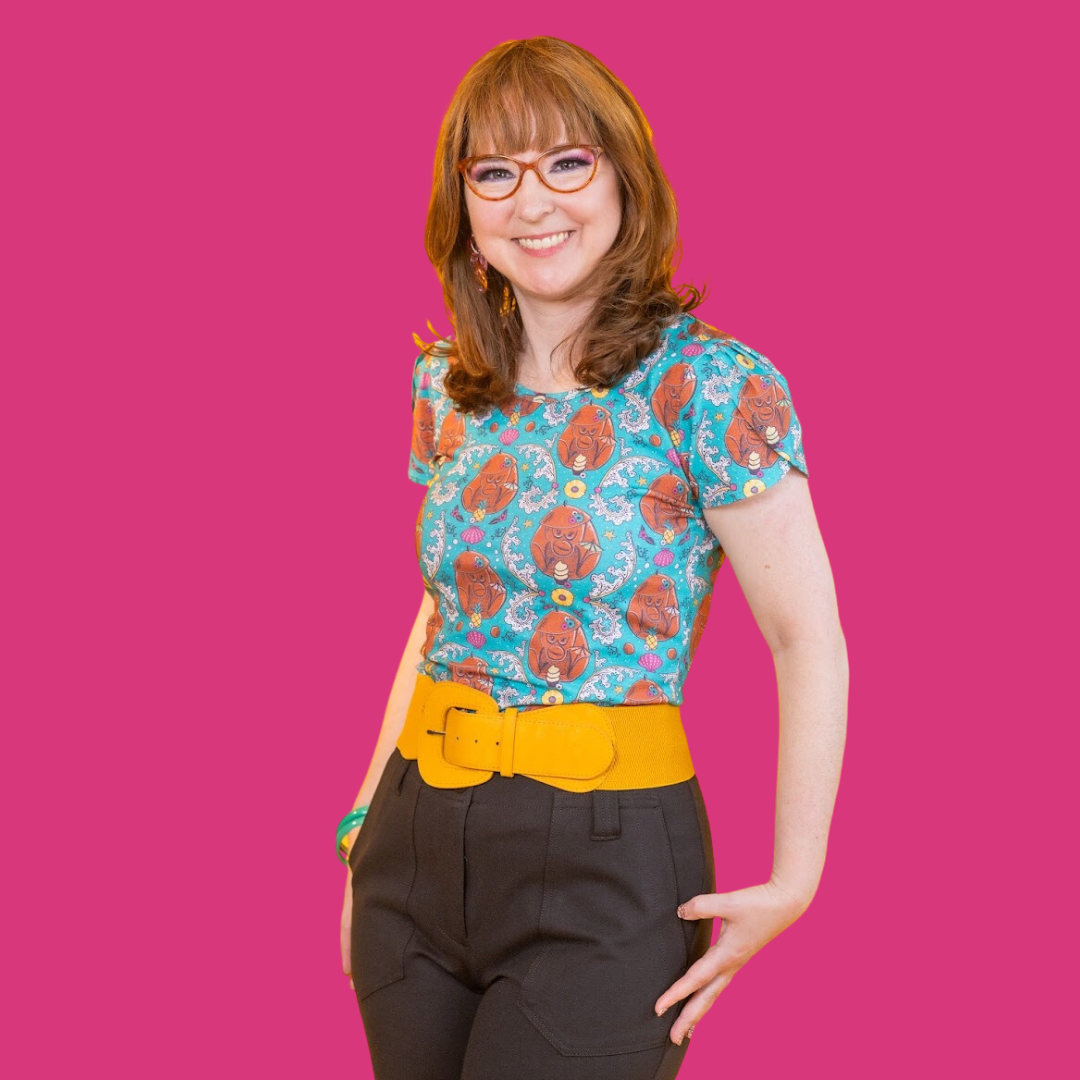 Cheeky Monkeys Tulip Sleeve Tee in Blue Hawaiian Blue Platypus Clothing