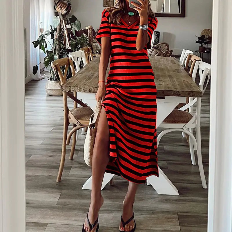 Spring European Style Loose Floral Dress