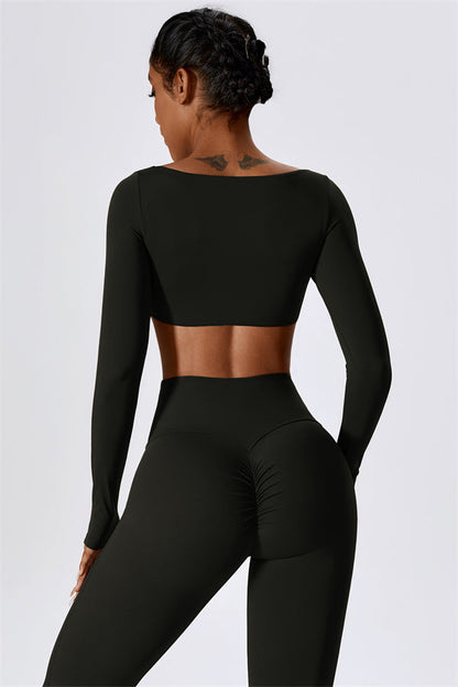 The Lily Belle Crop Top Flared Leggings 2-Piece Set Fitglutes Activewear Gymwear Sportswear & Workout Clothes