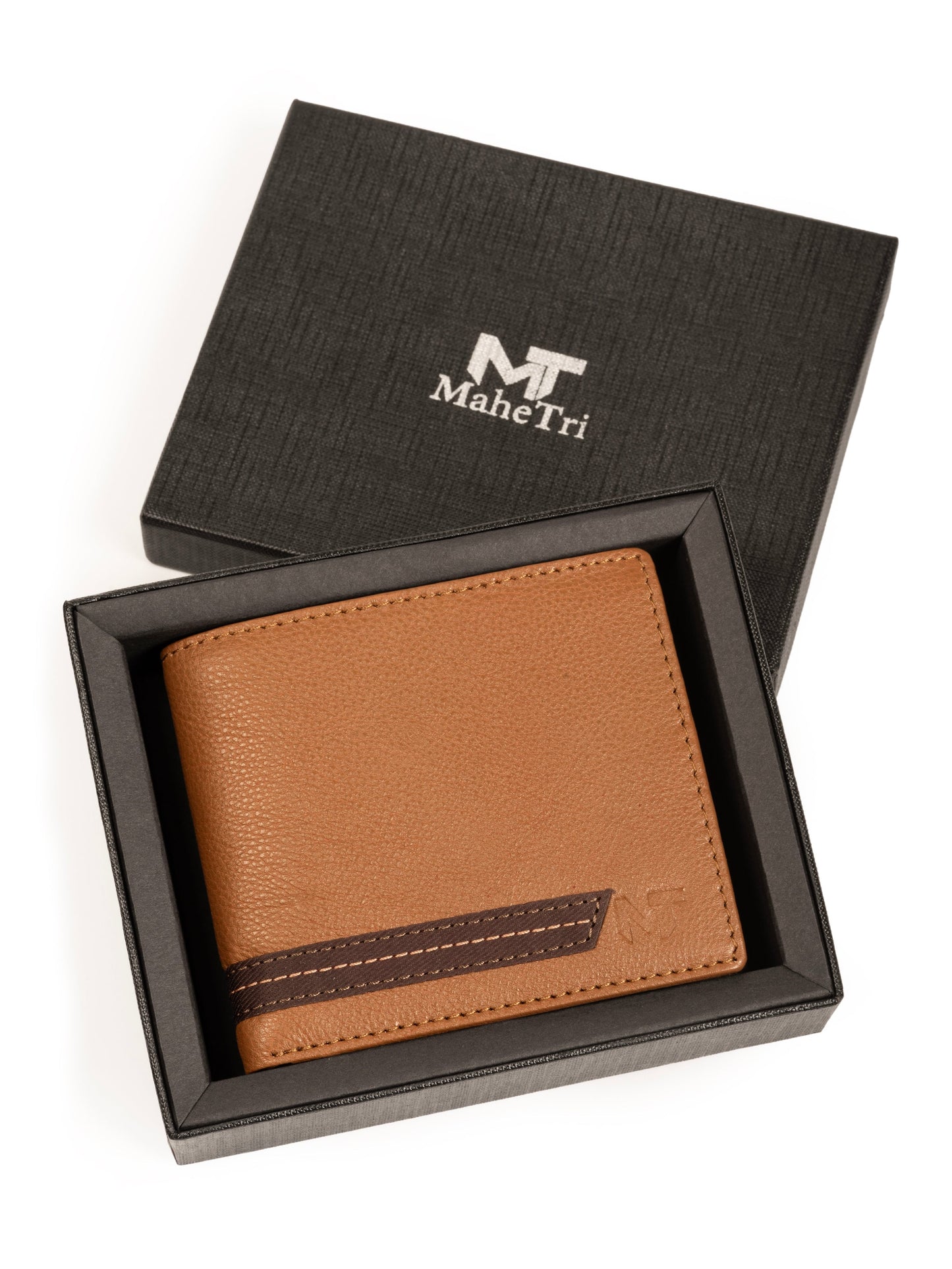 Stripe Brown Men's Wallet Classy Leather Bags