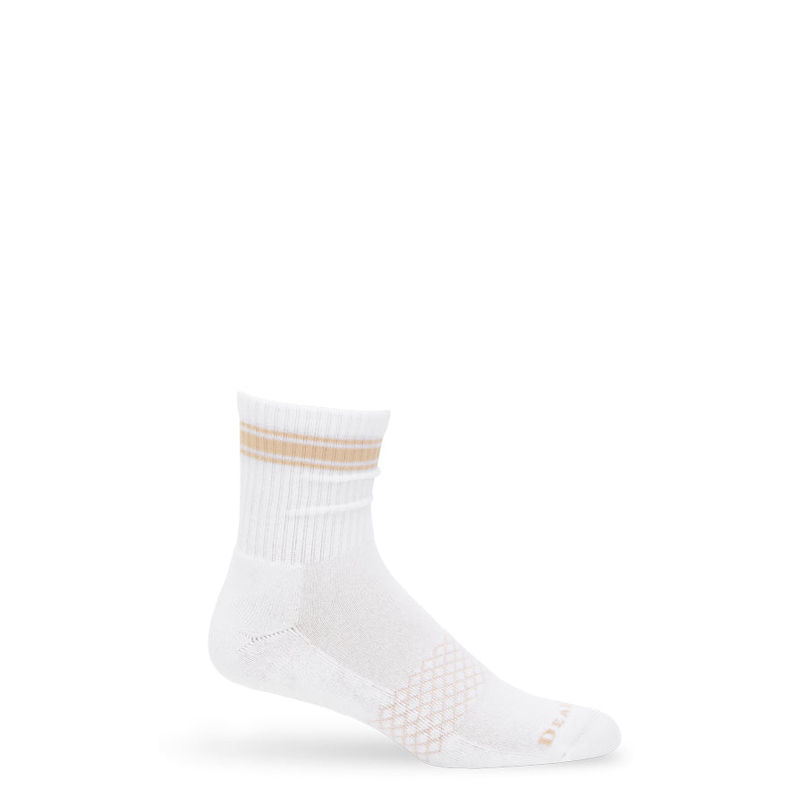 White/Tan Quarter Crew Women's Socks DeadSoxy