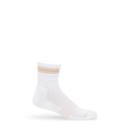 White/Tan Quarter Crew Women's Socks DeadSoxy