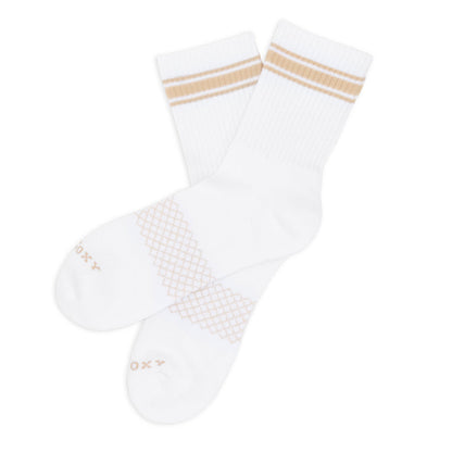 White/Tan Quarter Crew Women's Socks DeadSoxy
