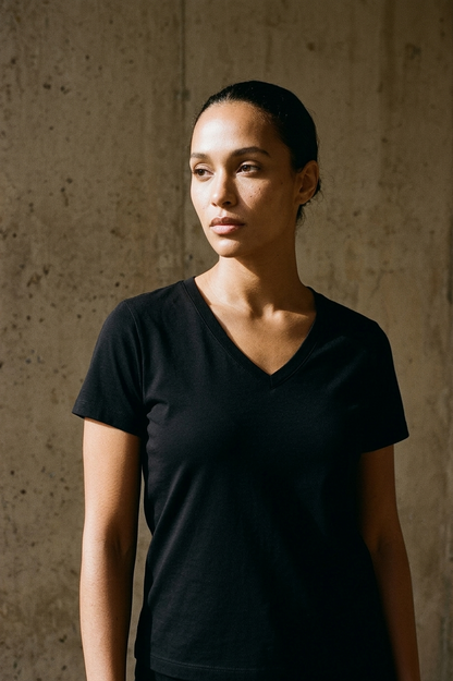 Tencel | Timeless Short-sleeve V-neck T-shirt (Women's) Silverlyne