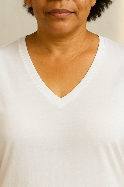 Tencel | Timeless Short-sleeve V-neck T-shirt (Women's) Silverlyne