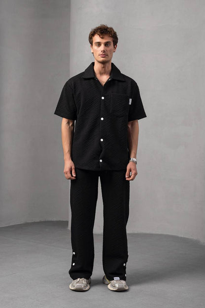 Textured Geometric Shirt Withinblack