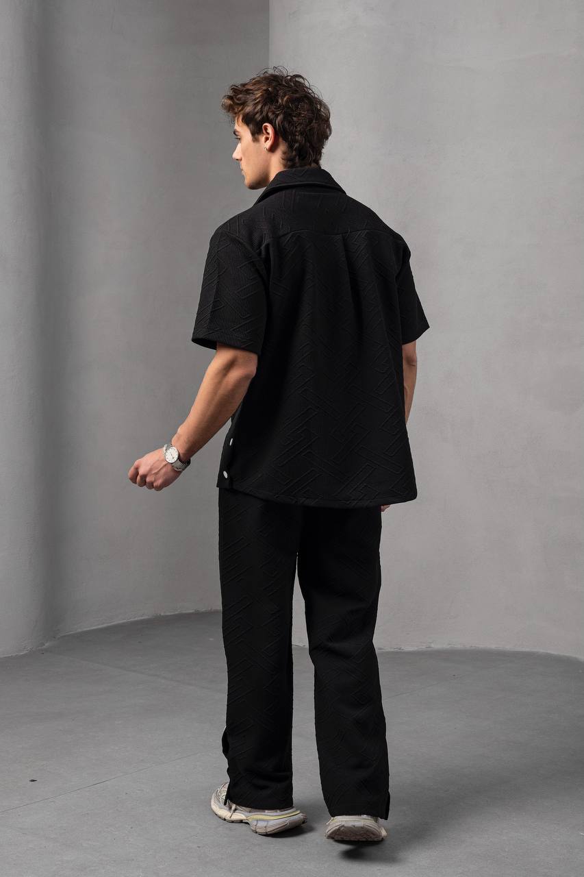 Textured Geometric Shirt Withinblack