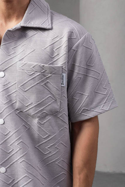 Textured Geometric Shirt Withinblack