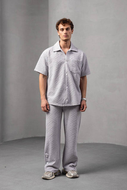Textured Geometric Shirt Withinblack