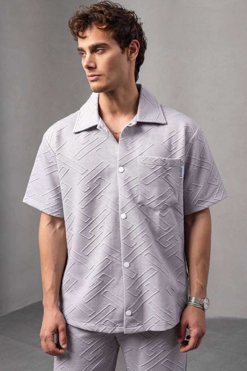 Textured Geometric Shirt Withinblack