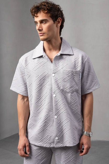 Textured Geometric Shirt Withinblack