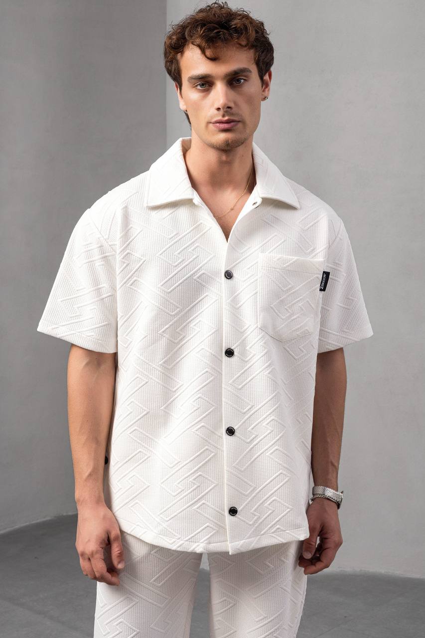 Textured Geometric Shirt Withinblack