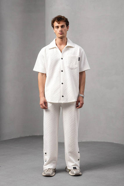 Textured Geometric Shirt Withinblack