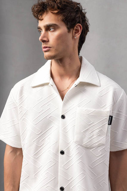 Textured Geometric Shirt Withinblack