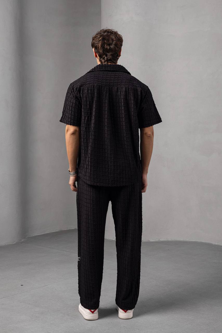 Textured Square Pattern Co-ord Set Withinblack