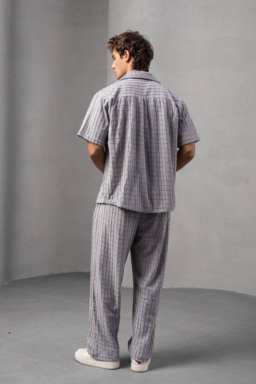 Textured Square Pattern Co-ord Set Withinblack