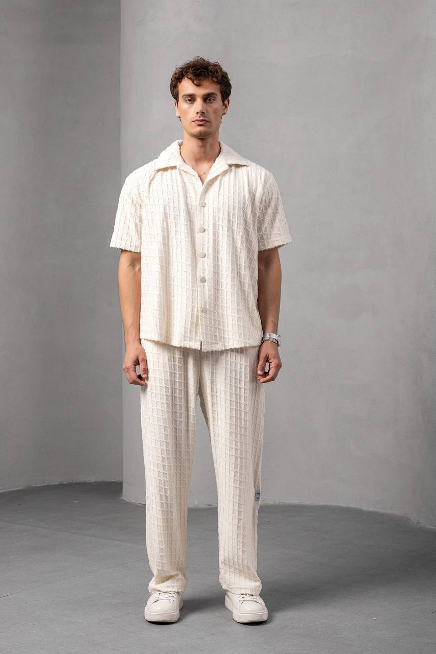 Textured Square Pattern Co-ord Set Withinblack