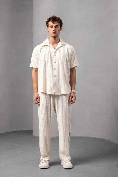 Textured Square Pattern Co-ord Set Withinblack