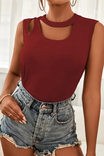 Women's Sleeveless Round Neck Top