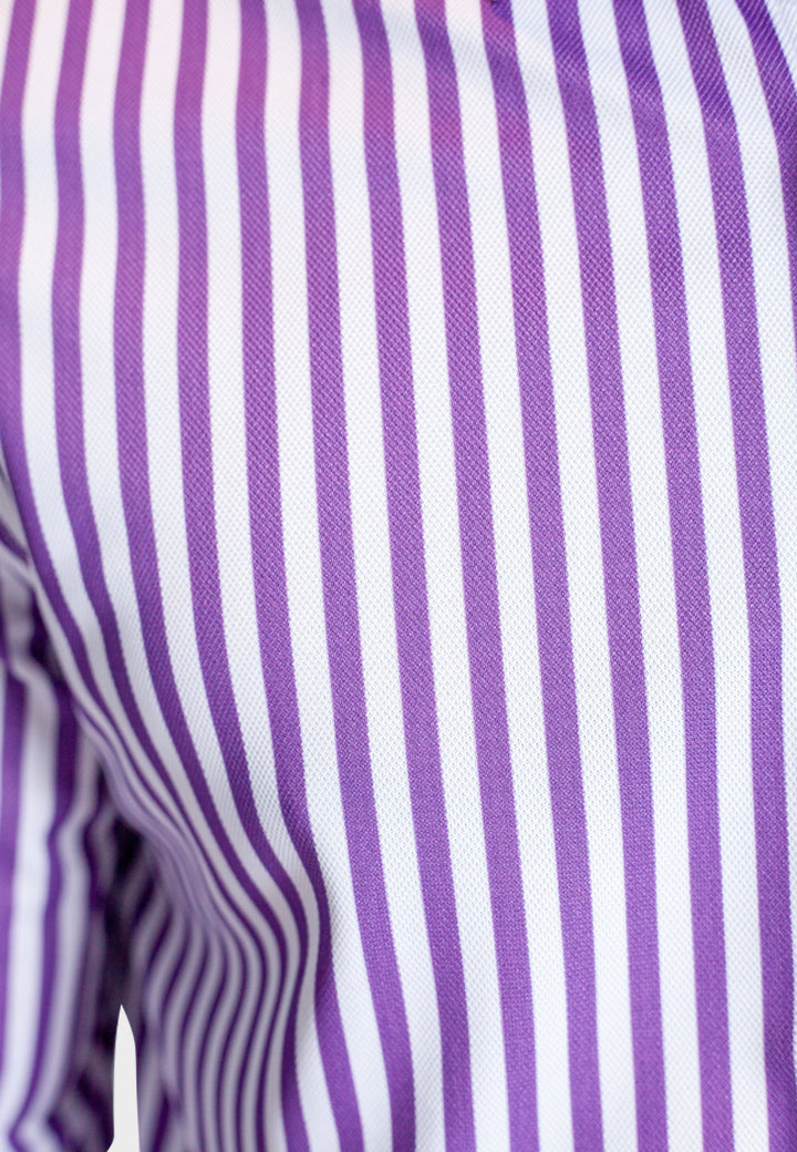 The Go Big Stripe Long Sleeve Tech Shirt - Grape Buki