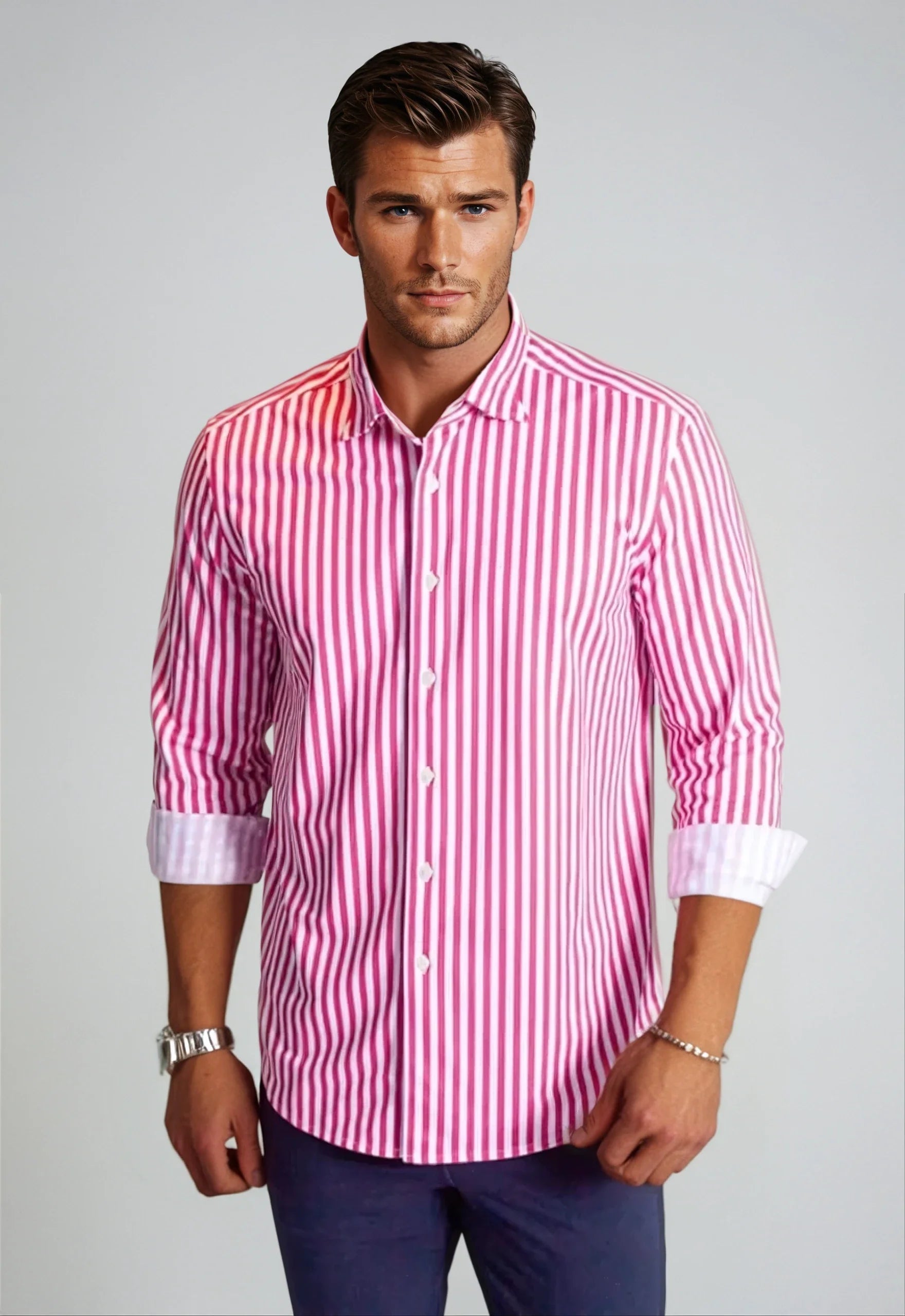 The Go Big Stripe Long Sleeve Tech Shirt - Sunset Stripe Buki