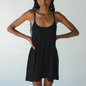 Betty Dress - Swinging Slip Dress w/ Shelf Bra - Black Boob-eez