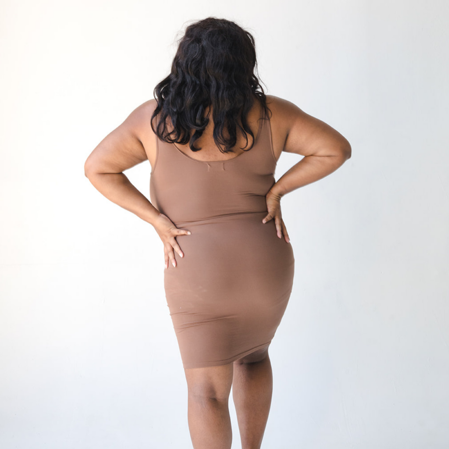 Tayler Dress - Single Layer Slip - Dark Nude Boob-eez