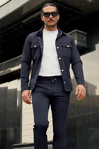 The Luxe Jacket (NAVY) Bright Moons