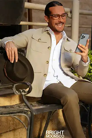 The Slim Safari Coat (Natural) Bright Moons
