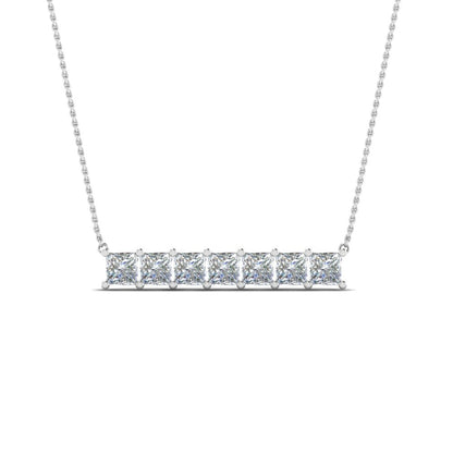 Princess Cut Horizontal Bar Pendant Fascinating Diamonds