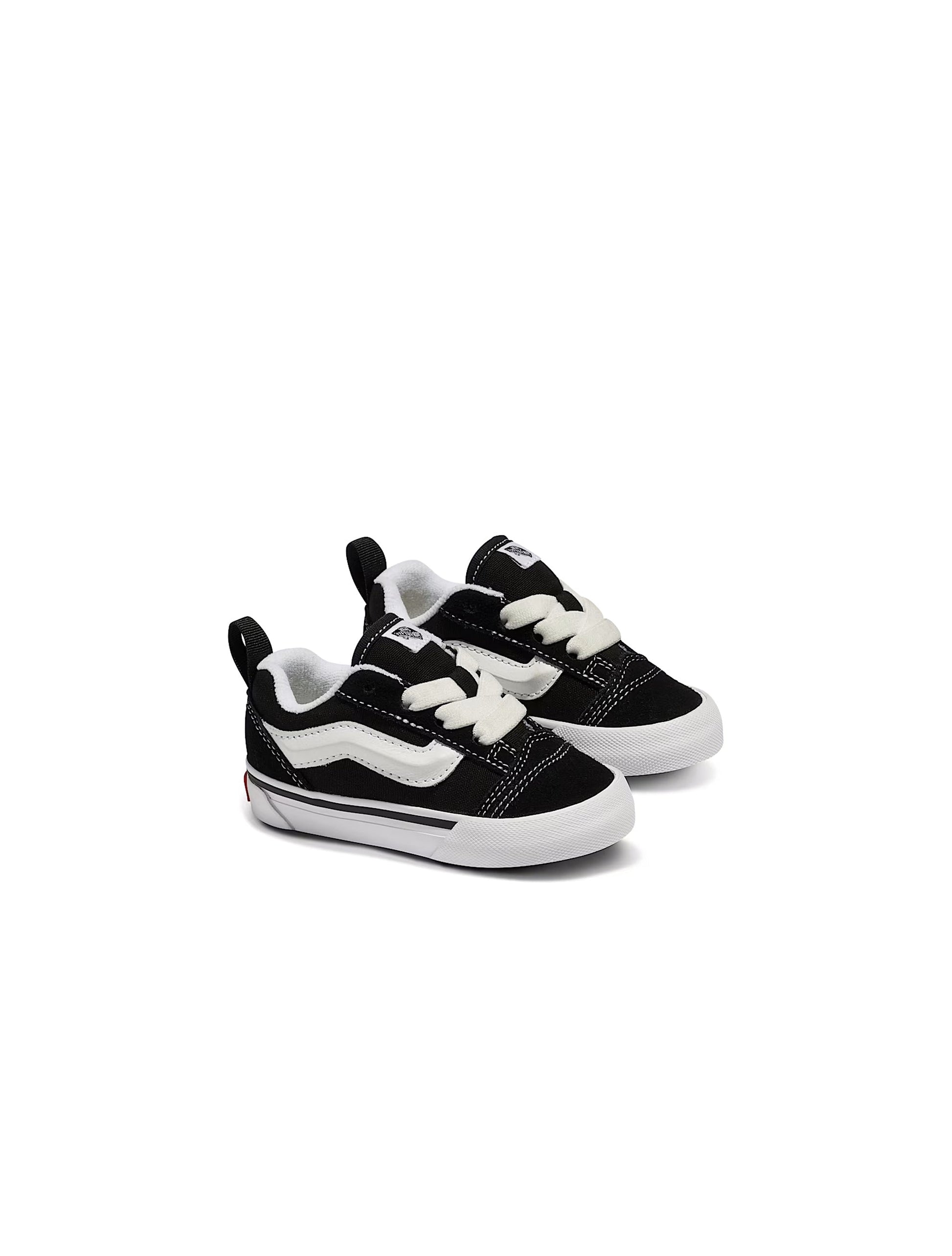 Vans (TD) Knu Skool Elastic Lace - Black/White Denim Exchange