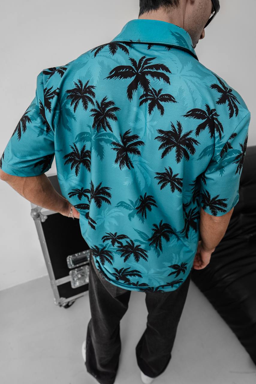 Tommy Vercetti Oversize Tropical Shirt – Palm Print Button-Up Withinblack