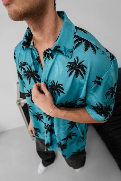 Tommy Vercetti Oversize Tropical Shirt – Palm Print Button-Up Withinblack