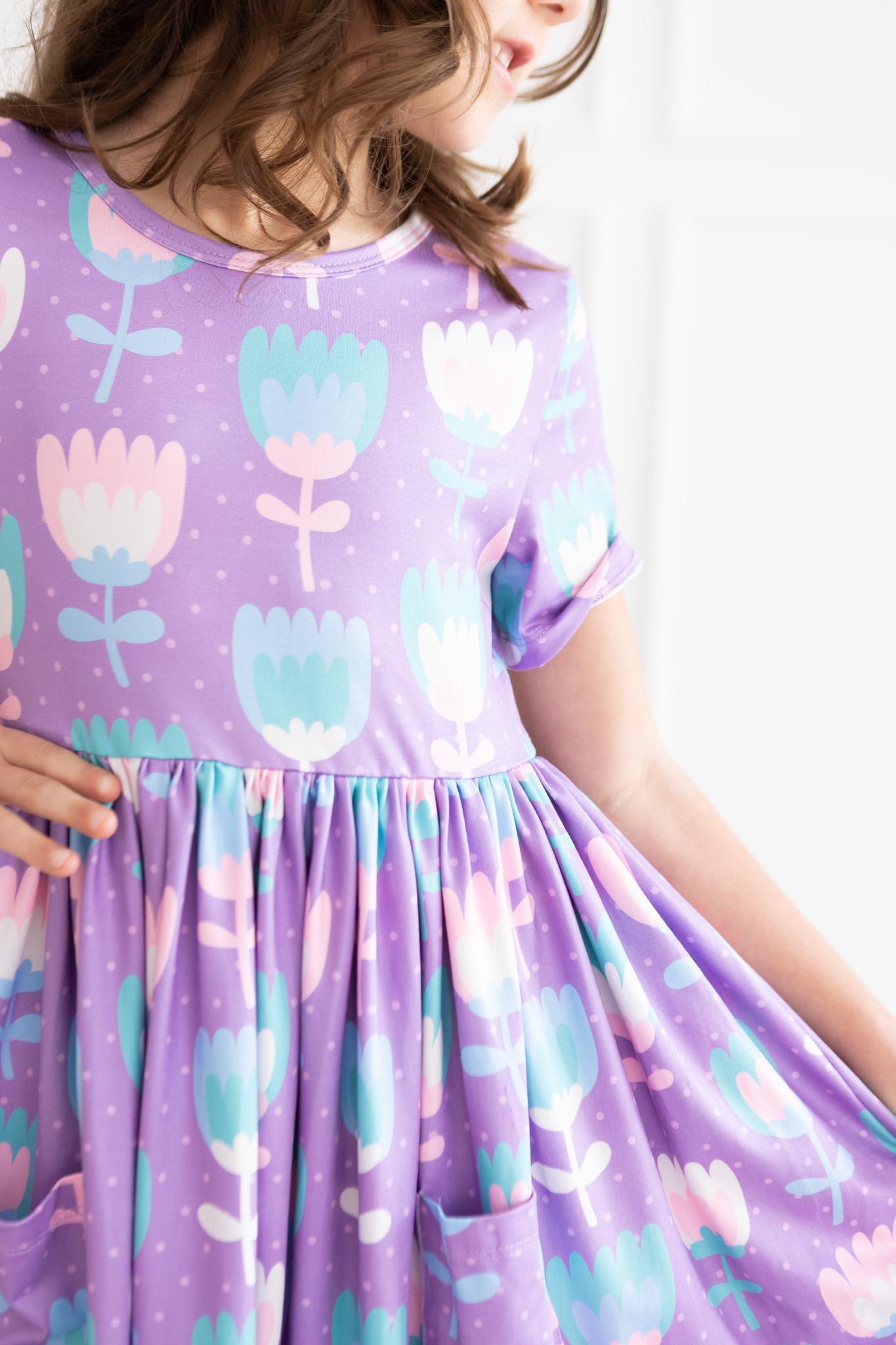 SALE Too Cool Tulips S/S Pocket Twirl Dress
