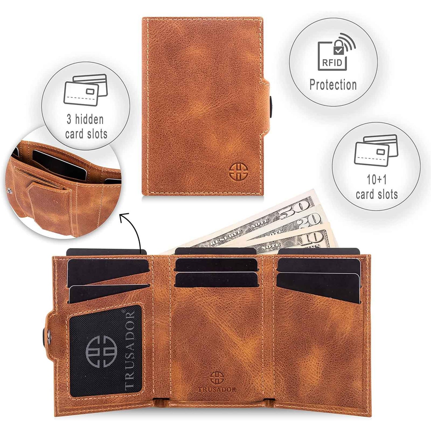 Toscana Leather Wallet Coin Pocket Trusador
