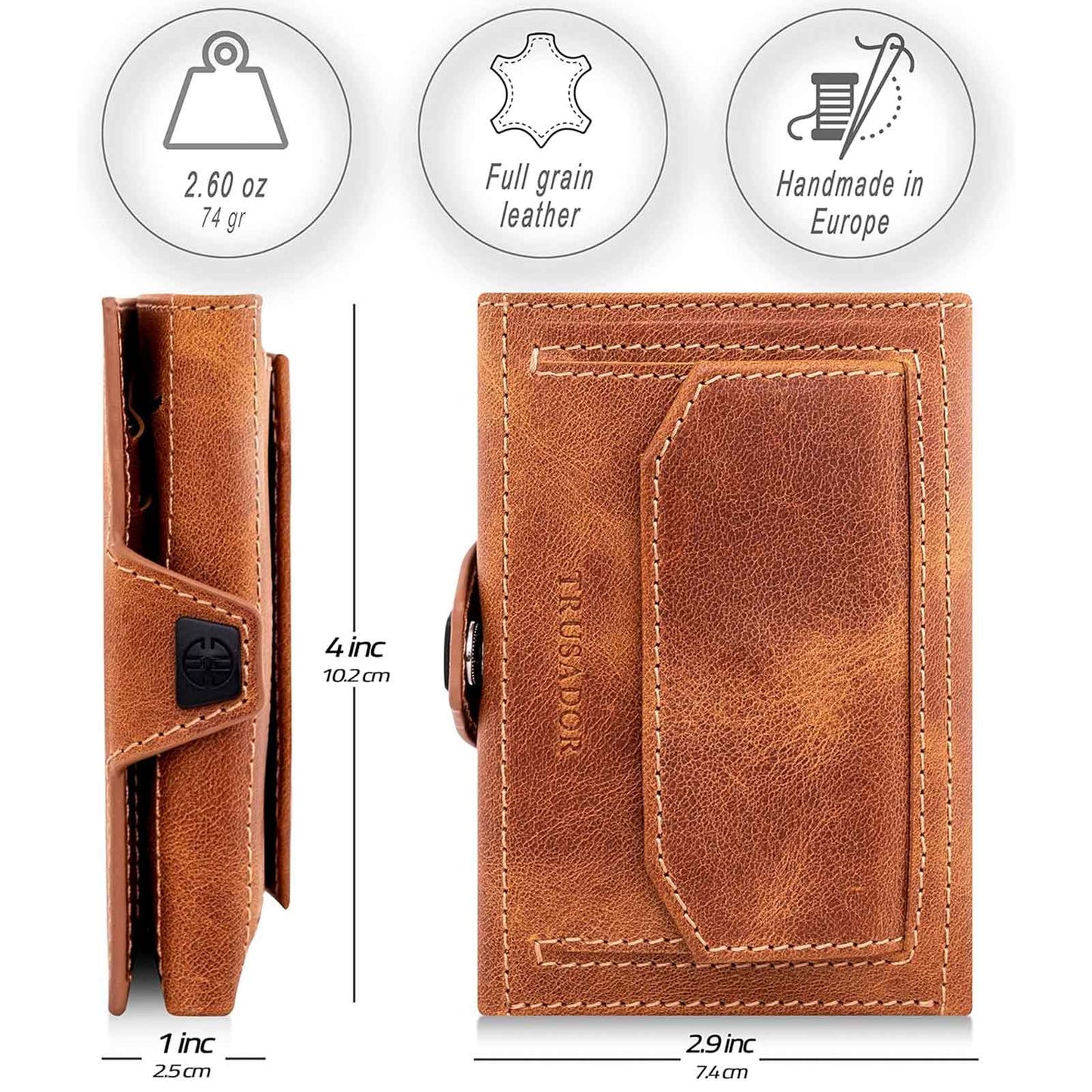 Toscana Leather Wallet Coin Pocket Trusador