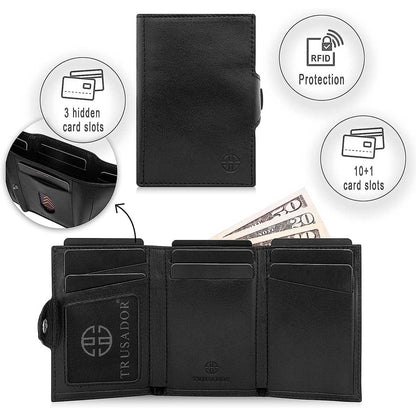 Toscana Trifold Leather Wallet Trusador